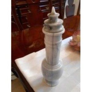 Vintage Heavy Gray Marble Liquor Liquor Whiskey Decanter Stopper 11 1/4" Tall